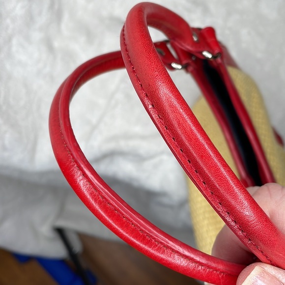 Vintage 90’s Franco Sarto straw and leather hobo style handbag, denim lining - Picture 9 of 9